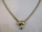 Gold Tone Mushroom Necklace with Stretchy Chain, 2 oz