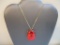 Lady Bird Beetle Watch pendant and Necklace, antimagnetic, swiss movt, No. 969156 No. 50/1965, 1 oz