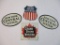 Four 1950s Post Cereal Metal Railroad Signs including New York Central System, Grand Trunk Western,