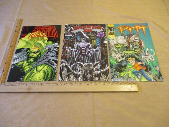 Three Image Comics 1993 Comic Books including The Savage Dragon #1, Pitt #2, Shadow Hawk III #3 8oz