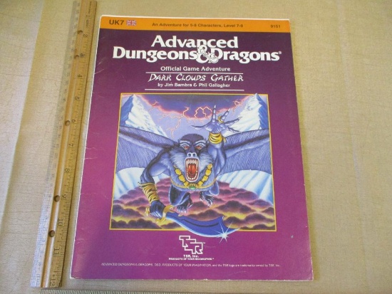 Advanced Dungeons & Dragons Game Adventure UK7 Dark Clouds Gathering 1985 TSR Inc 4oz