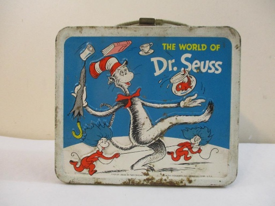 Vintage 1970 The World of Dr. Seuss Metal Lunch Box, 1970 Dr. Seuss/Aladdin Industries Inc, see