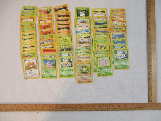 Lot of Assorted Early Pokemon and Pocket Monster Cards including Spearow, Nidorino, Pikachu, Jolteon