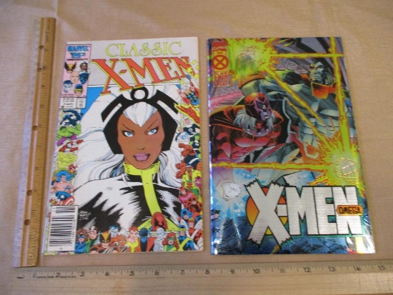 Two Marvel Comics X-MEN Comic Books 1995 X-Men Omega and 1986 Classic X-Men Vol.1 No.3 5oz