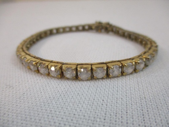 Sterling Silver Tennis Bracelet, marked 925, 16.6 g total weight