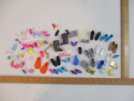 Lot of Vintage Barbie and Assorted Doll Shoes and Accessories, see pictures for included pieces, 4