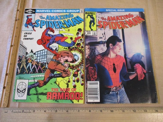 Two Marvel Comics The Amazing Spider-Man Comic Books Vol.1 No.221 1981, Vol.1 No.262 1985 3oz