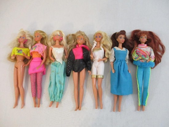 Seven 12" Dolls from Mattel and Hasbro including Barbie and more, 2 lbs 6 oz