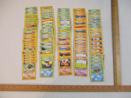 Lot of Assorted Early Pokemon Cards including Kabuto, Abra, Slowpoke, Sandshrew, Magikarp and more,