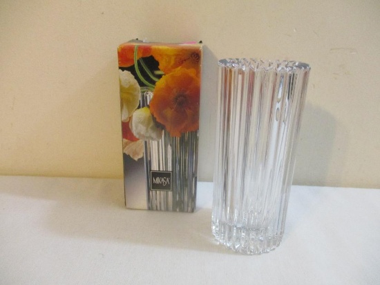 Mikasa Diamond Fire 7 3/8" Vase, in original box, 2 lbs 7 oz