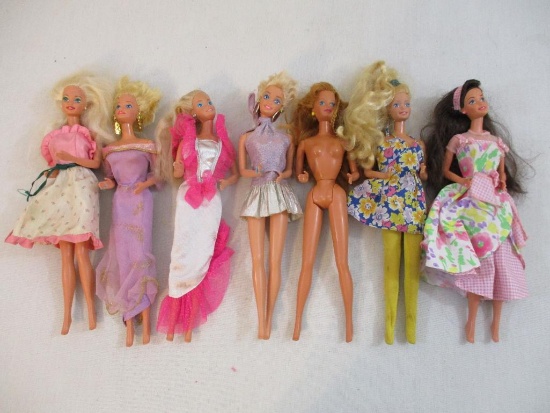 Seven 12" Dolls from Mattel including Barbie and more, 2 lbs 3 oz