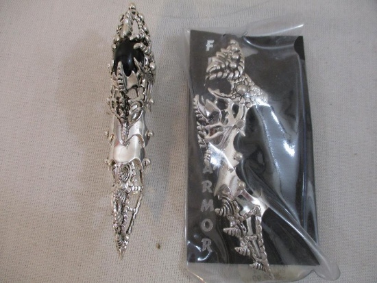 Two Full-Length Claw/Talon Finger Armor Rings, 5 oz