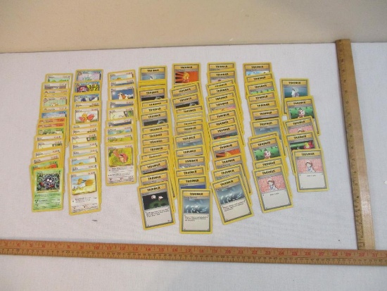 Lot of Assorted Early Pokemon Cards including Lickitung, Doduo, Rattata, Farfetch'd, Trainers and