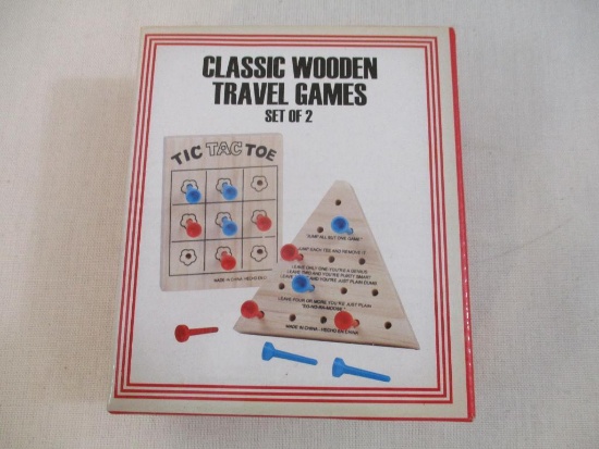 Classic Wooden Travel Games Set of 2 , new in box, 5 oz