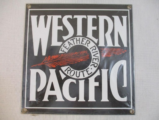 Metal Western Pacific Feather River Route Sign, 13 oz
