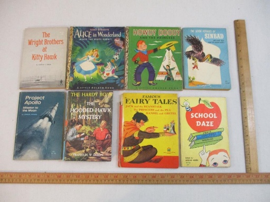 Lot of Vintage Books including Project Apollo: Mission to the Moon, The Seven Voyages of Sinbad, The