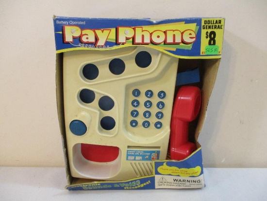 Electronic Pay Phone with Sounds and Voice Messages, in original box, 1 lb 5 oz