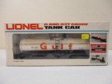 Lionel Gulf Oil Single Dome Tank Car 6-6301, O Scale, in original box, 12 oz