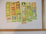Lot of Assorted Early Pokemon and Pocket Monster Cards including Spearow, Nidorino, Pikachu, Jolteon