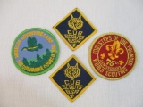 Four Scouting Patches including Cub Scouts BSA, Webelos Adventure Camp Susquehanna Council BSA, and