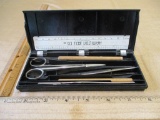 Hamilton Bell Co of Paterson NJ Vintage Dissecting Kit, missing dropper otherwise complete in