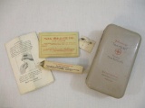 Vintage Johnson & Johnson's Travelkit Pocket First Aid Outfit Metal Case with iodine applicator,