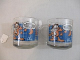 Two Garfield McDonalds Glass Mugs, 1978 United Feature Syndicate Inc, 1 lb 6 oz