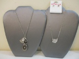 Two Silver Tone Necklaces including new Ohio State Home Necklace and Earring Set from Viola and