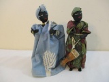 Two African Tribal Dolls, Fabric Construction 12 oz