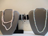 Shell and Beaded Jewelry including matching shell necklace and bracelet set and more, 5 oz