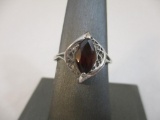 Sterling Silver Ring with Garnet (tested) stone, size 8, 2.2 g total weight