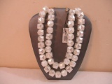 New Sugarfix by Baublerbar Geometric Beaded Necklace, acrylic beads with gold tone chain, 7 oz