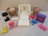 Lot of Assorted Vintage Barbie Accessories including furniture and more, see pictures for contents