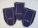 Three Crown Royal Purple Fabric Pouches, 4 oz