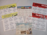 Six Vintage Santa Fe Calendars including 1953, 1963, 1975, and 1987, 4 oz