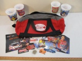 Lot of NASCAR Items including Nextel Cup Duffel Bag, Checkers/Rally's Promo Drink Cups, and more, 2