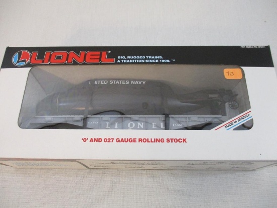 Lionel United States Navy Flatcar with Submarine 6-16351, O Scale, new in box, 1 lb 1 oz