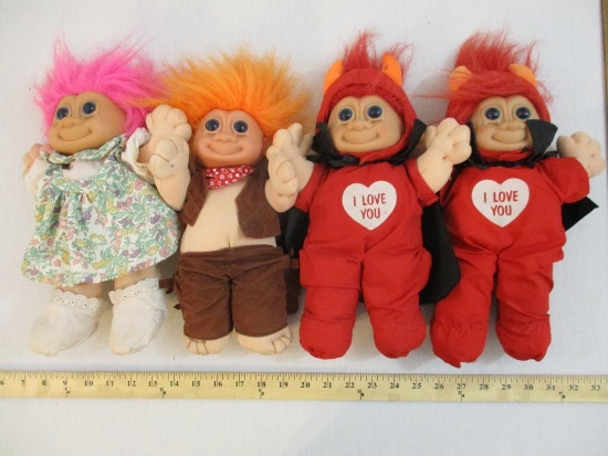 Four Russ Troll Kidz including I love you Devil, pink hair and more, 2 lbs 4 oz