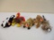 Five Woodland Creature TY Beanie Babies including Whisper, Nuts, Ringo, Gobbles, and Stinky, all