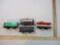 Four Vintage Pressed Steel Marx O Scale Train Cars including NYC 20102 Caboose, Santa Fe Middle