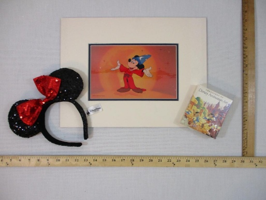 Lot of Disney Items including Mickey's 60th Birthday Fantasia Animation Cel, Treasures of Disney