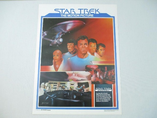 Star Trek The Motion Picture 1979 Movie Poster, Paramount Pictures Corporation, 18" x 24", excellent