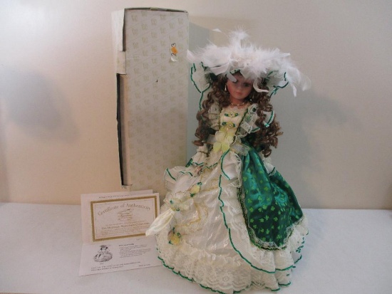Shamrock Heritage Signature Collection Porcelain 24" Collector Doll with Umbrella Stand, in original
