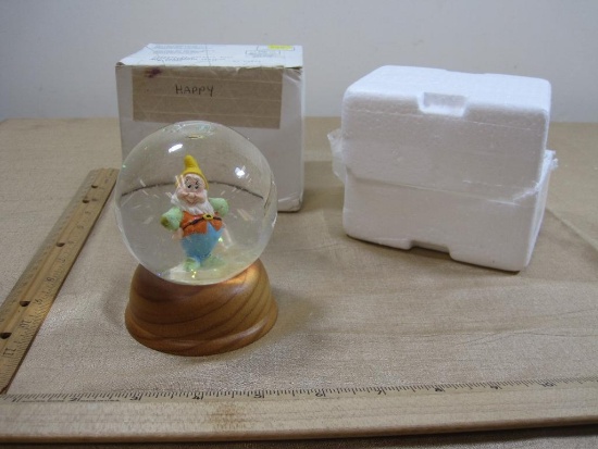 The First Limited Edition Disney Crystal Snow Globe Happy 12oz