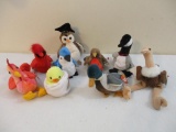 Nine Bird TY Beanie Babies including Rocket, Early, Stretch, Strut, Wise, Mac, Eggbert, Jake and