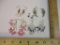 Five Pairs of Pierced Earrings including shells, floral and more, 2 oz
