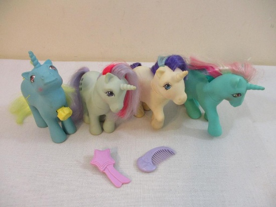 Four Vintage My Little Pony Figures, 1983-5 Hasbro, 1 lb 2 oz