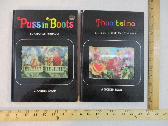 Two Vintage Beautifully Illustrated Golden Books including Thumbelina (1968, Hans Christian