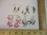 Five Pairs of Pierced Earrings including shells, floral and more, 2 oz