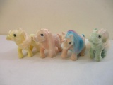 Four Vintage So Soft Flocked My Little Pony Figures, 15 oz